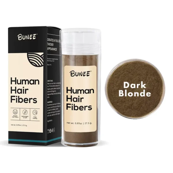 Bunee Hårfiber för män för fylligare hår och tätare hårfäste. BUNEE 100% Natural Real Human Hair Fibers 27,5 g Keratin Plus 120 ml Holding Spray i Set