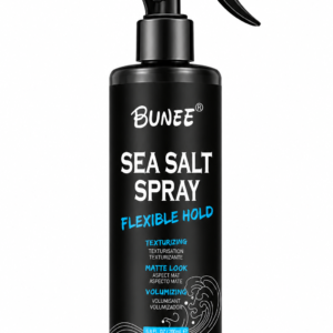 Bunee Sea Salt Spray 200 ml på vit bakgrund. Bunee Sea Salt Spray – Textur och volym för män 260 ml